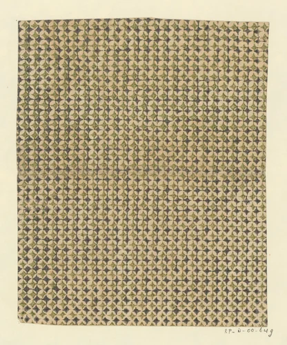 Blad met banenpatroon van stermotief by anonymous, print, 1750-1900