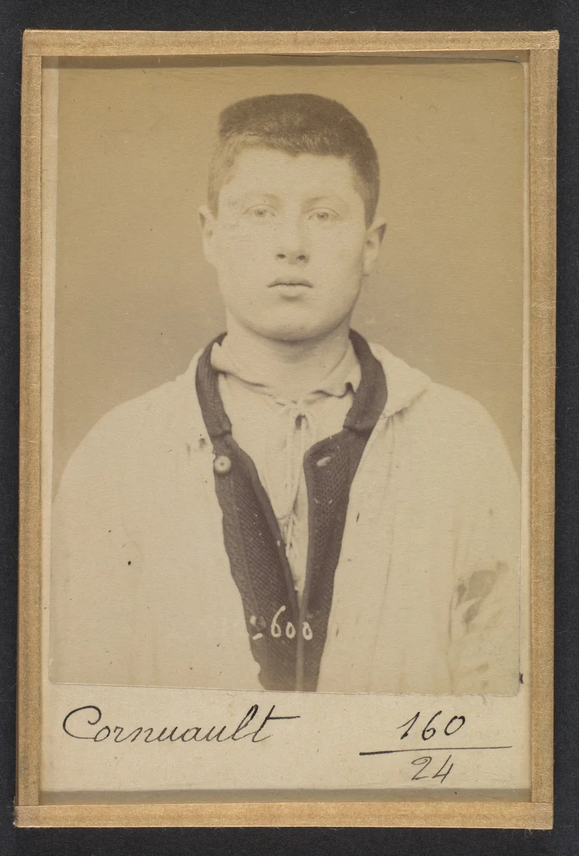 Cornuault. Joseph. 17 ans, né à Angers (Maine & Loire). Peintre eu bâtiment. Anarchiste. 7/1/94. by Alphonse Bertillon, photograph, 1894