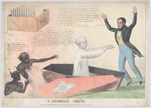 A Galvanized Corpse by Henry R. Robinson, print, 1836
