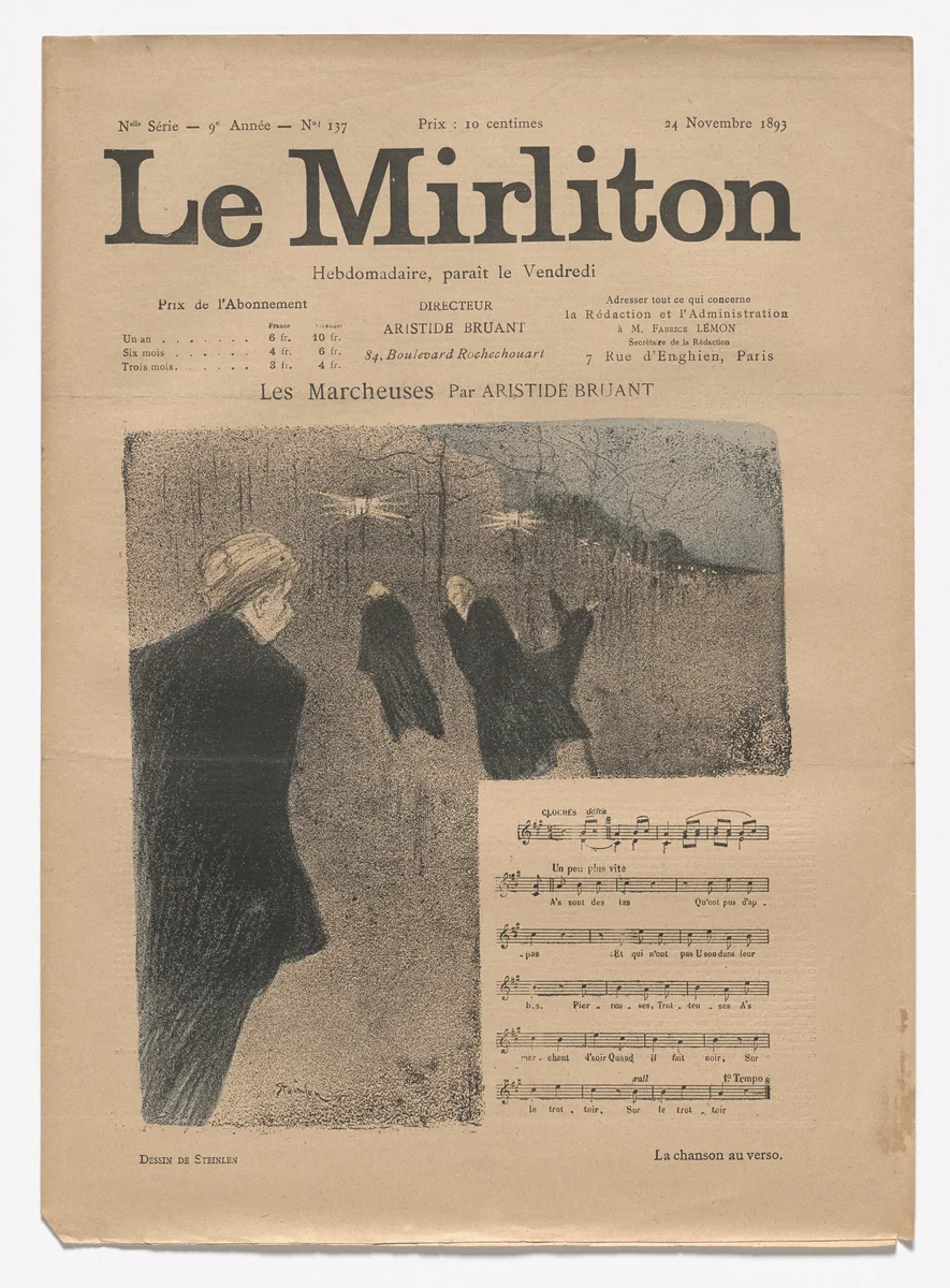 Le Mirliton, no. 137 by Théophile-Alexandre Steinlen, periodical, 1893