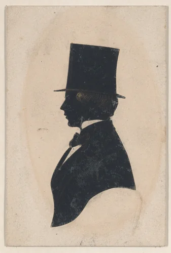 Silhouette of an unknown young man in a top hat by G. Bonner, other, 1840-1845