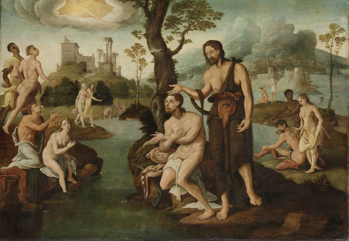 The baptism of Christ by Unknown, painting, 1560-1565