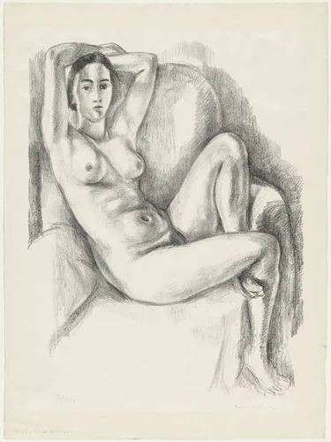 Nude with Blue Cushion (Nu au coussin bleu) by Henri Matisse, print, 1924