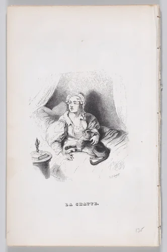 The Female Cat, from "The Complete Works of Béranger" by J. J. Grandville, print, 1836