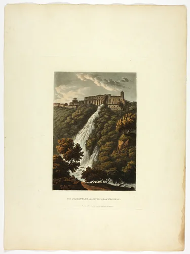 The Cascatelle and Stables of Mecenas, plate thirty-three from the Ruins of Rome by M. Dubourg, print, 1798