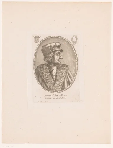 Portret van Karel VI van Frankrijk by anonymous, print, 1610-1668