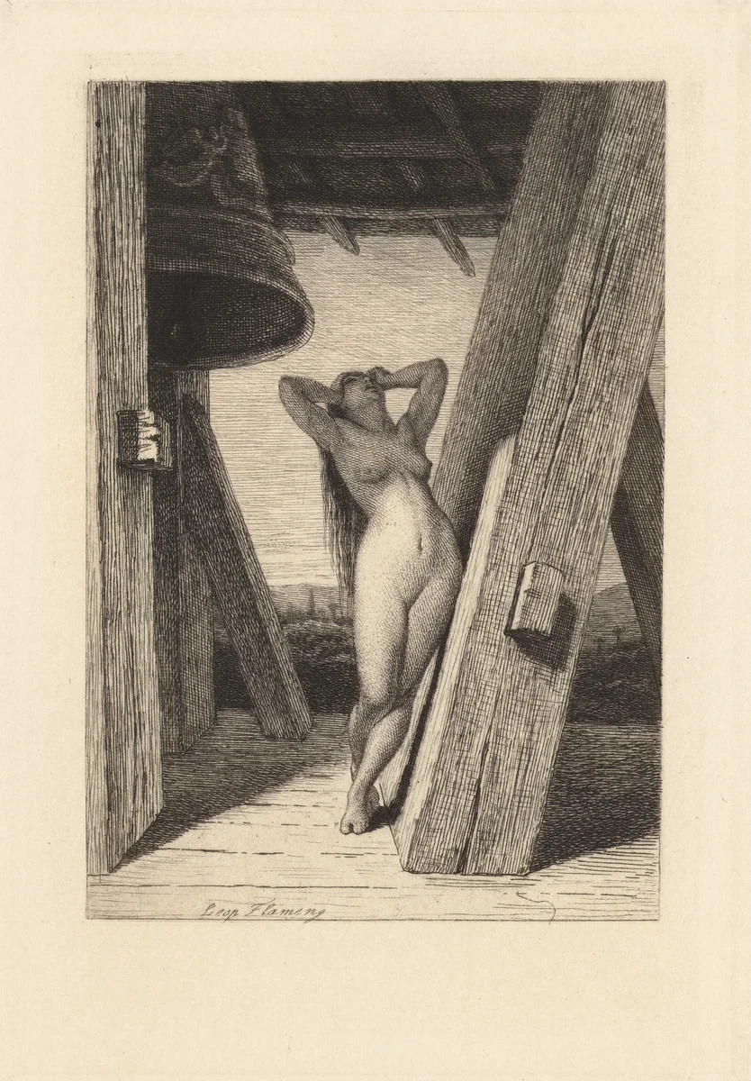 La Vengeance du Philosophe Amoureux, plate 8 from "The Decameron" by Léopold Flameng, print, 1868-1878