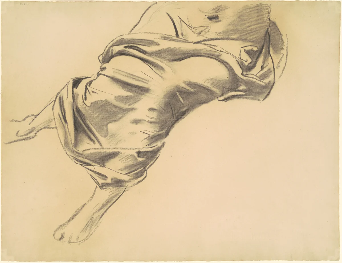 Study of a Draped Figure by John Singer Sargent, drawing, 1920-1925