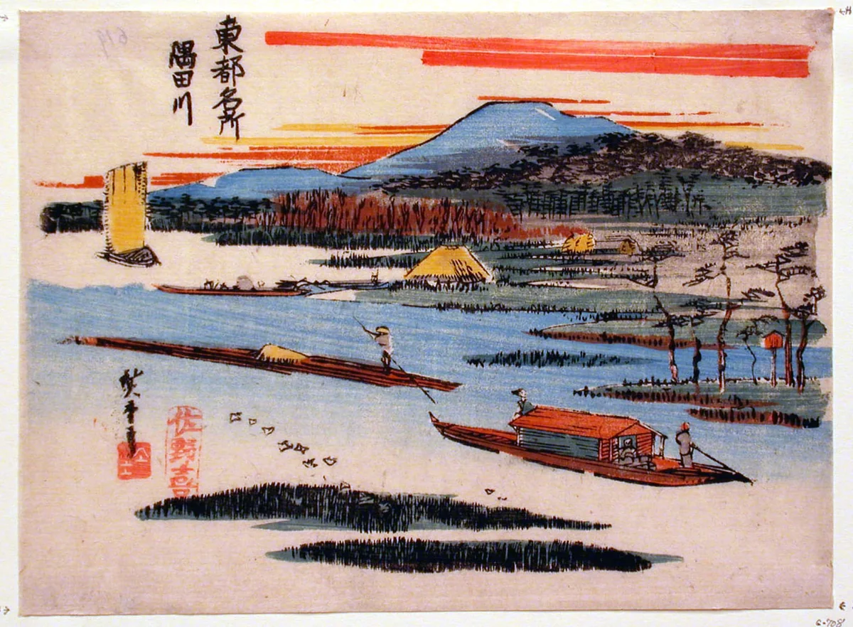 Boat on the Sumida by Utagawa Hiroshige (歌川広重), print, 1817-1858