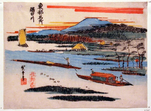 Boat on the Sumida by Utagawa Hiroshige (歌川広重), print, 1817-1858