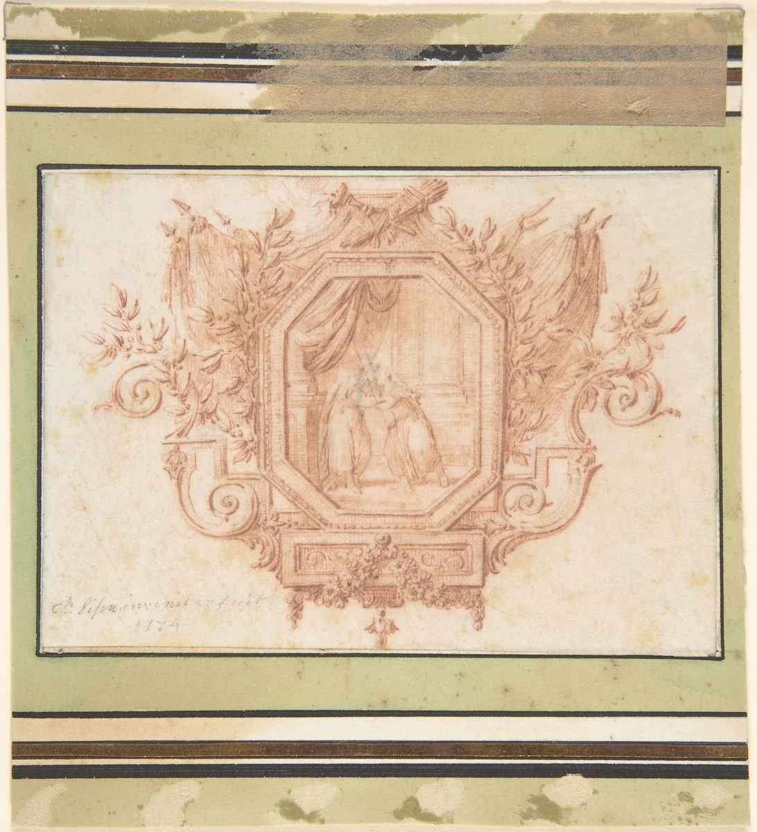 Study for a Tailpiece by Charles Dominique Joseph Eisen, drawing, 1774