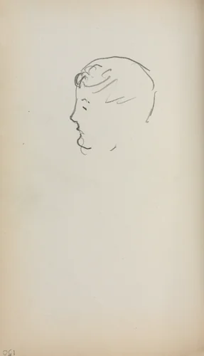 Italian Sketchbook: Head of a Man in Profile (page 150) by Maurice Prendergast, book, 1898-1899