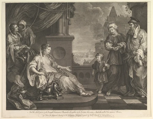 Moses Brought to Pharaoh's Daughter by William Hogarth, print, 1752