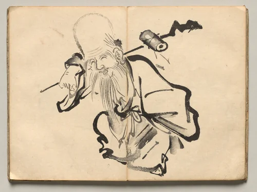 Fukurokuju from Ōkyo Picture Book by Maruyama Ōkyo (円山応挙), book, 1850