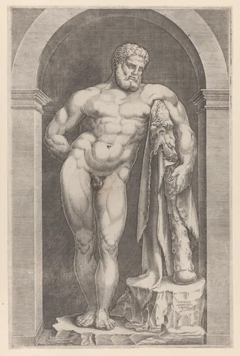 Farnese Hercules by Mario Cartaro, print, 1552-1588