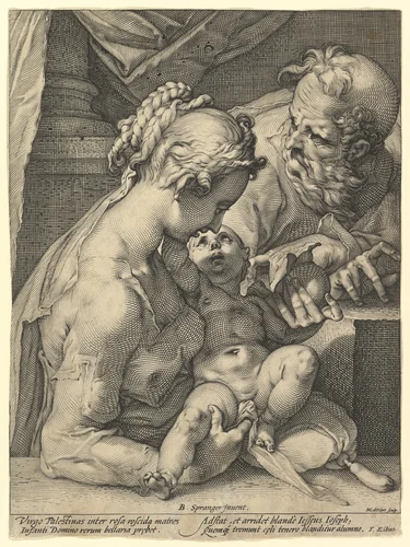 The Holy Family by Hendrick Goltzius, print, 1570-1617