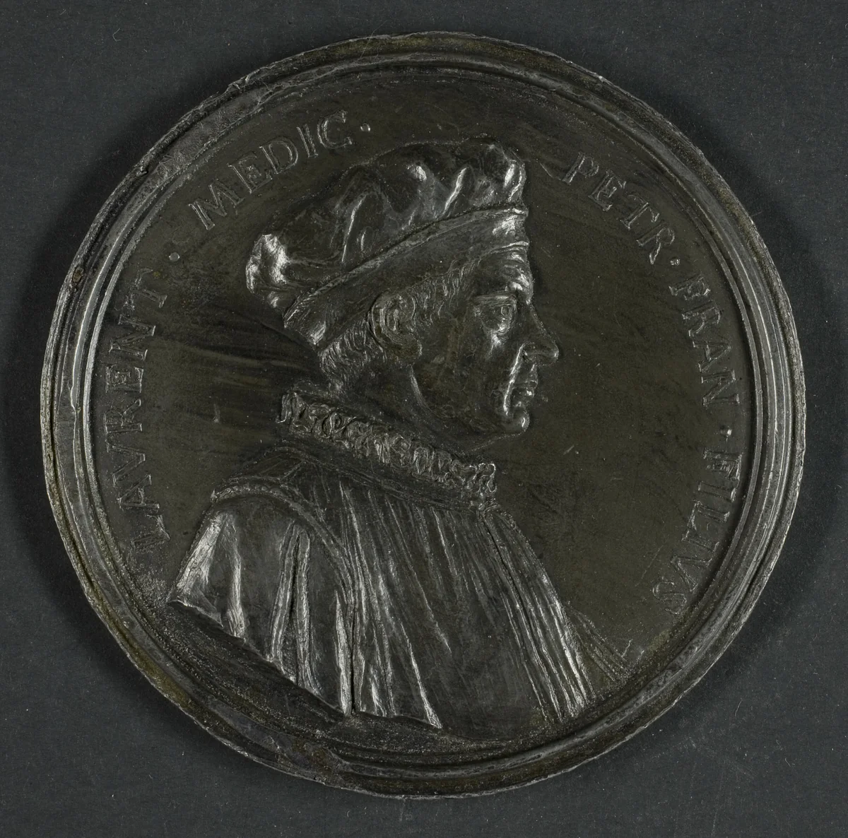 Medal Depicting Lorenzeo de' Medici (1463–1503) by Antonio Francesco Selvi, metalwork, 1739