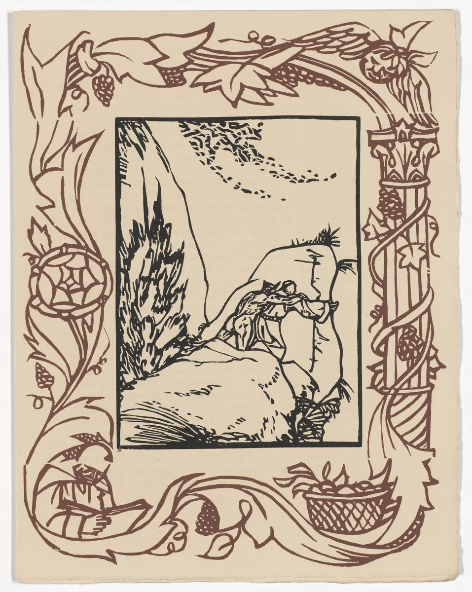 Plate (page 329) from Les Petites Fleurs de St. François (The Little Flowers of St. Francis) by Émile Bernard, illustrated book, 1928