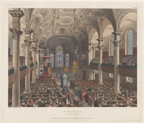 St. Martin's in the Fields by Thomas Rowlandson, print, 1809