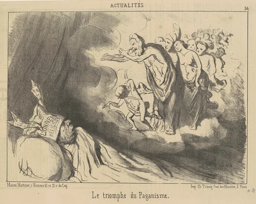 Le triomphe du paganisme by Honoré Daumier, print, 1852