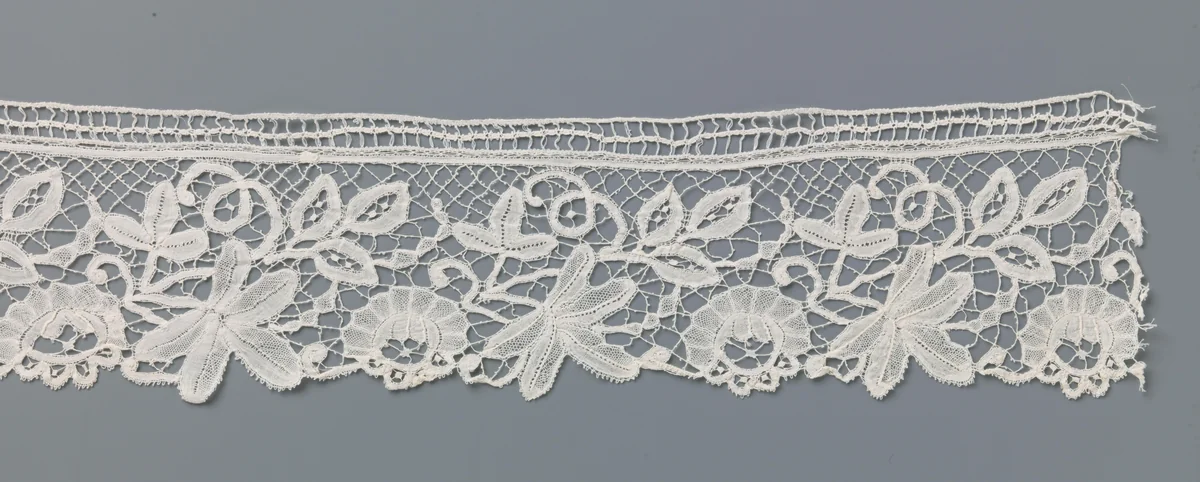 Strook kloskant met vijfblad by anonymous, other, 1890