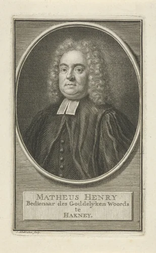 Portret van Matthew Henry by Jacob Houbraken, print, 1708-1780
