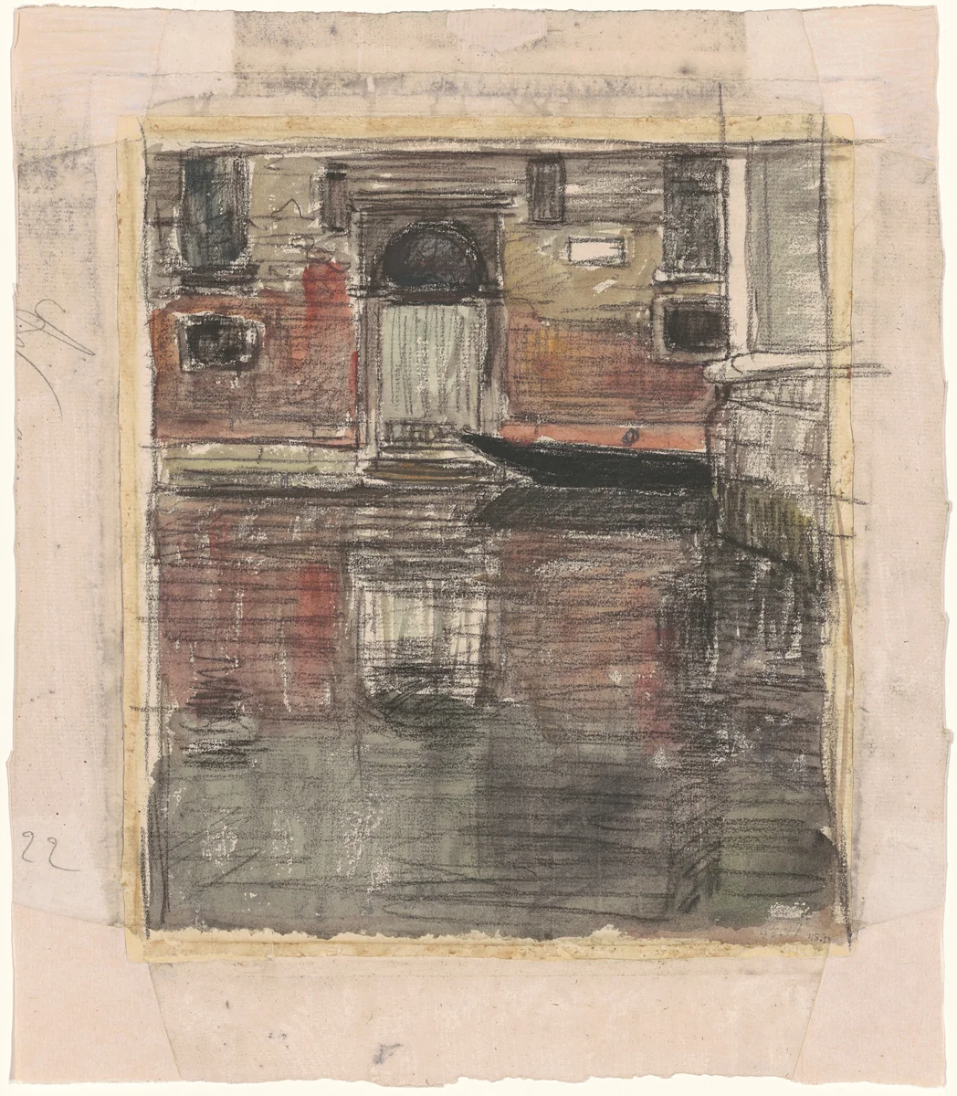 Reflections, Venetian Canal by Eugène Vail, drawing, 1895-1925