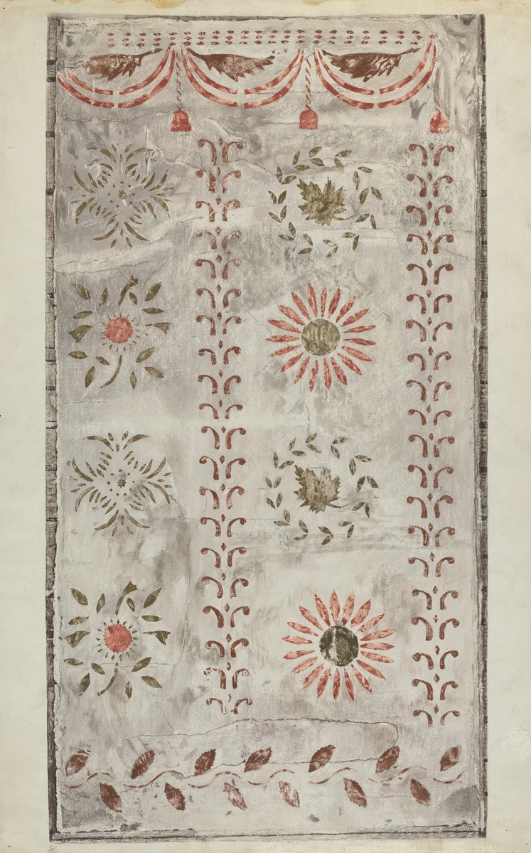 Stencilled Wall by Mildred E. Bent, index of american design, 1935-1942