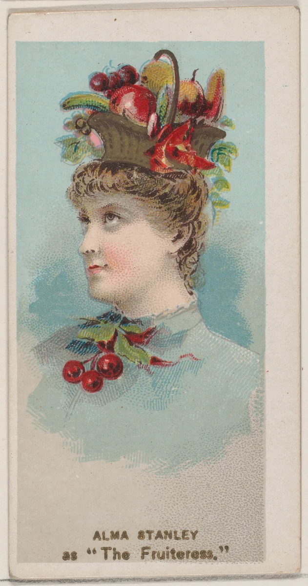 Alma Stanley as "The Fruiteress," from the series Fancy Dress Ball Costumes (N73) for Duke brand cigarettes by W. Duke, Sons & Co., print, 1889