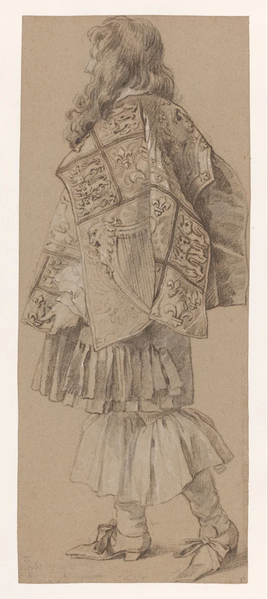 Onderwapenheraut van de Orde van de Kousenband by Peter Lely, drawing, 1663-1667