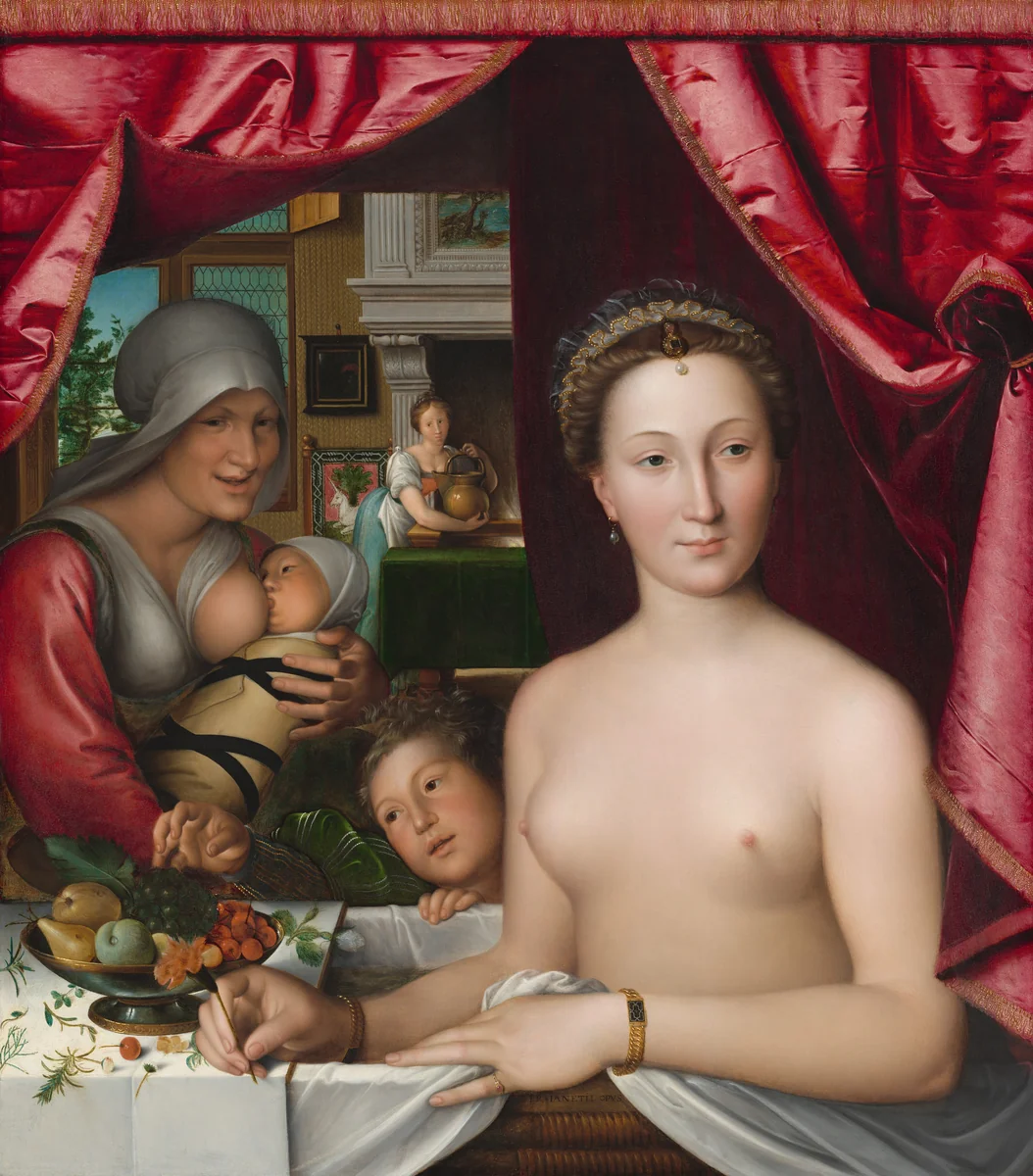 A Lady in Her Bath by François Clouet, painting, 1571