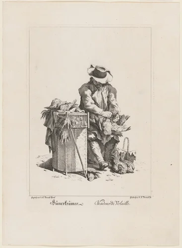 Hünerträmer (Poultry Seller) by Friedrich August Brand; Johann Christian Brand, print, 1775