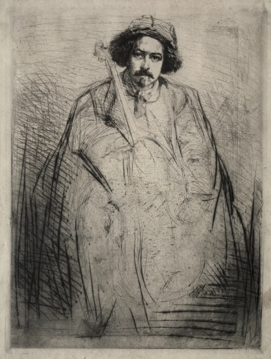 J. Becquet, Sculptor by James McNeill Whistler, print, 1859