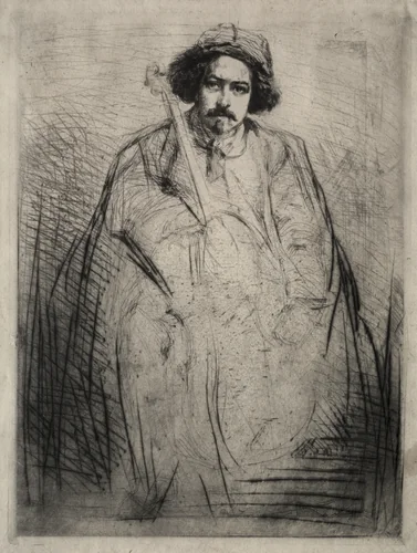 J. Becquet, Sculptor by James McNeill Whistler, print, 1859