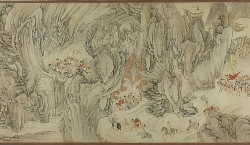 A Hunt in the Mountains of Heaven by Zhao Mengfu, drawing, 1601-1700