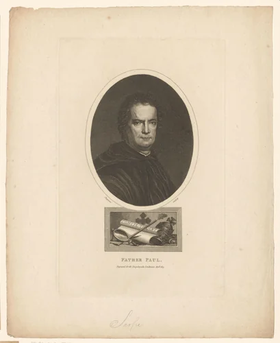Portret van Paulo Sarpi by John Chapman, print, 1823