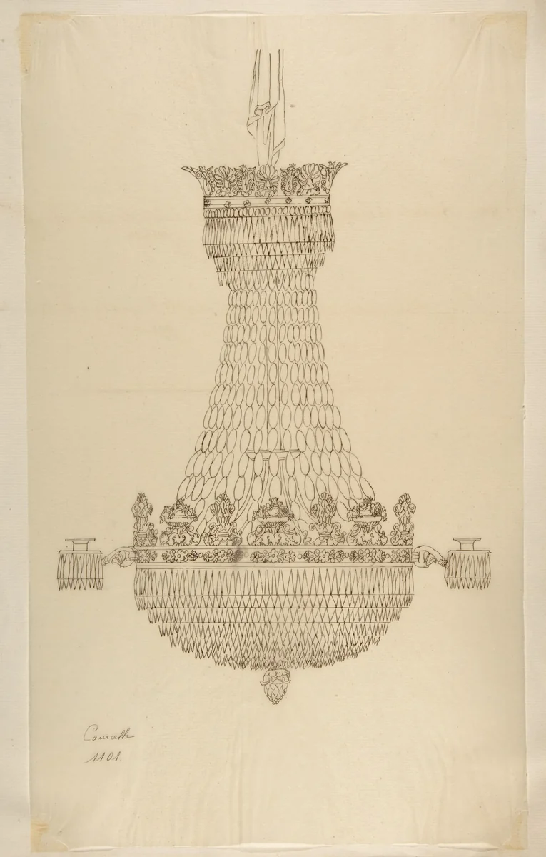 Design for a Chandelier by anonymous, drawing, 1800-1899