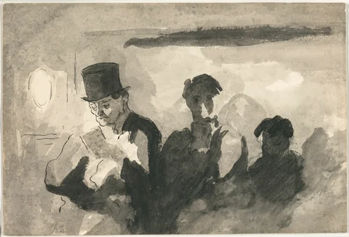Third Class Carriage by Honoré-Victorin Daumier, print, 1864