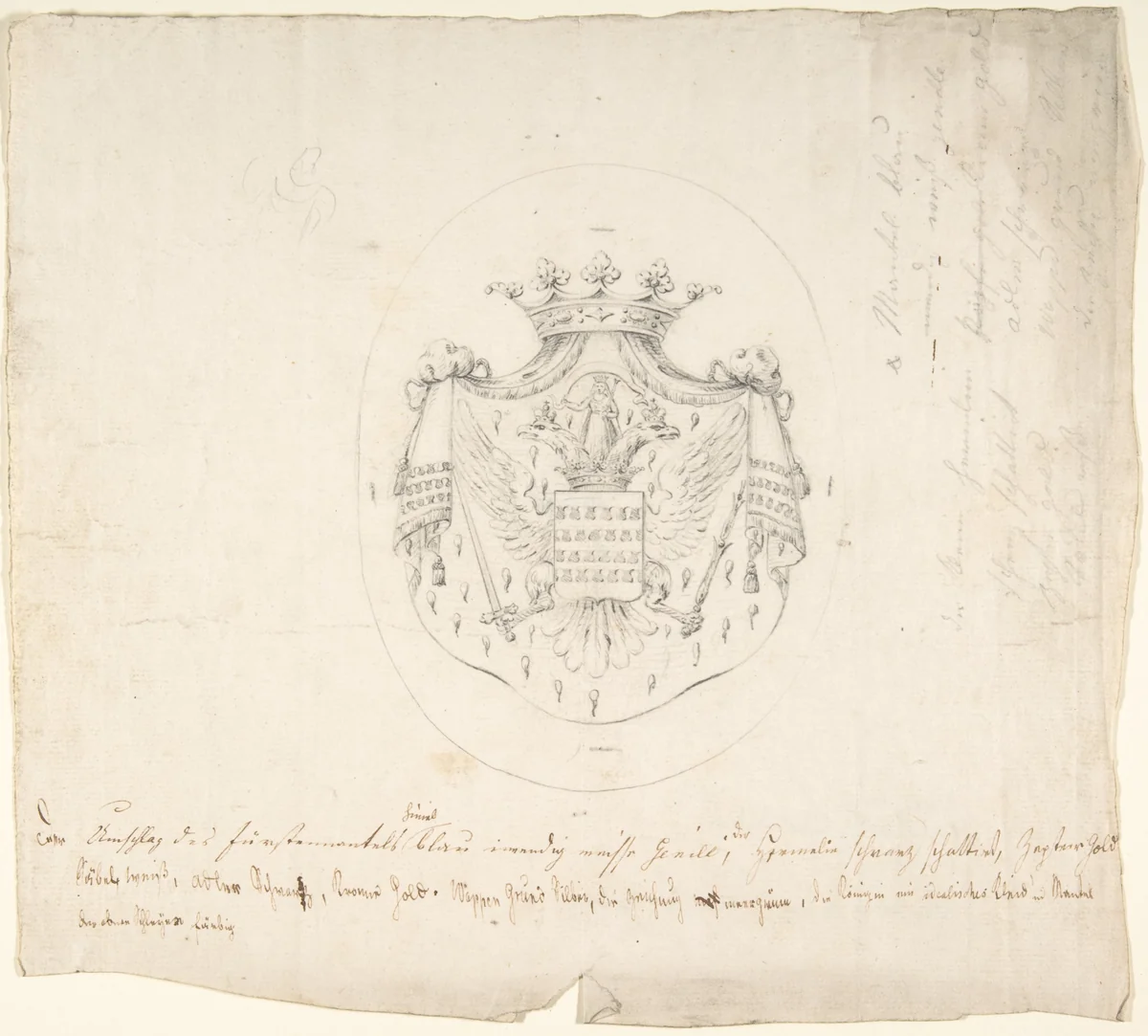 Design for coat of arms by anonymous, drawing, 1700-1800