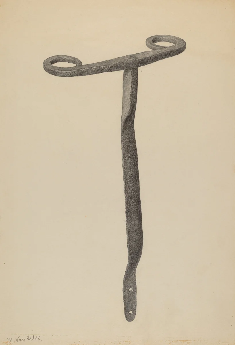 Latch for Double Swing Gate by Maurice Van Felix, index of american design, 1939