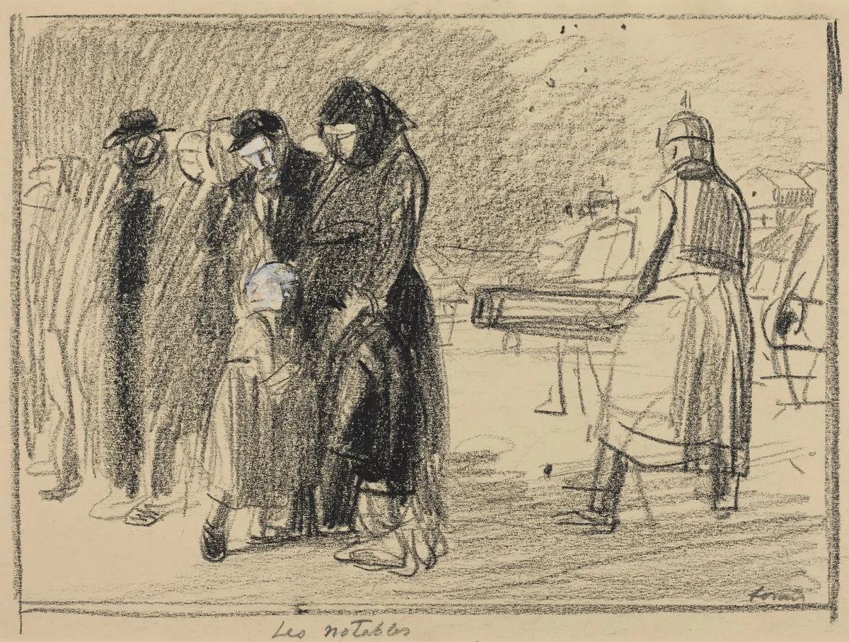 Les notables by Jean-Louis Forain, drawing, 1914-1919