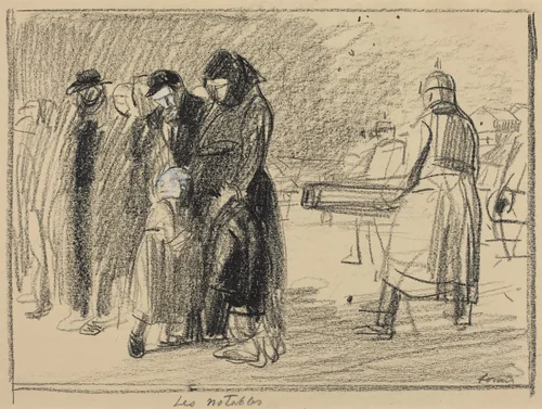 Les notables by Jean-Louis Forain, drawing, 1914-1919