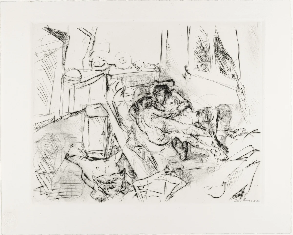 Lovers I (Liebespaar I) from Faces (Gesichter) by Max Beckmann, print, 1916