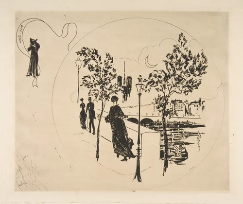 Decoration for a Plate: Notre Dame by Félix Bracquemond, print, 1870