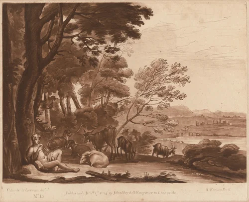 Landscape No. 15 from "Liber Veritatis" by Richard Earlom
Claude Lorrain, print, 1774-1777