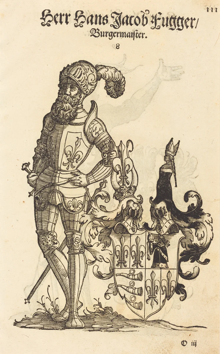 Page from Geschlechter Buch - Ausberg by Hans Weiditz, print, 1550