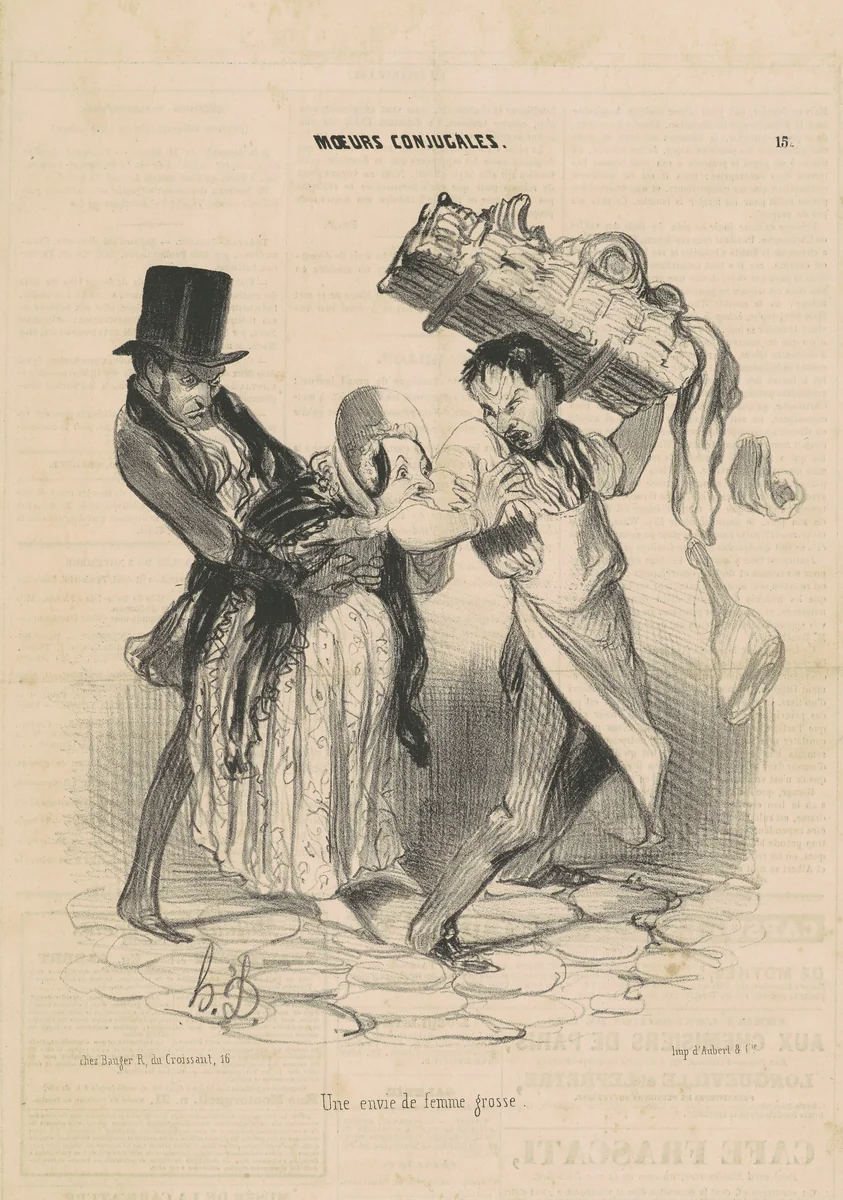 Une envie de femme grosse by Honoré Daumier, print, 1839