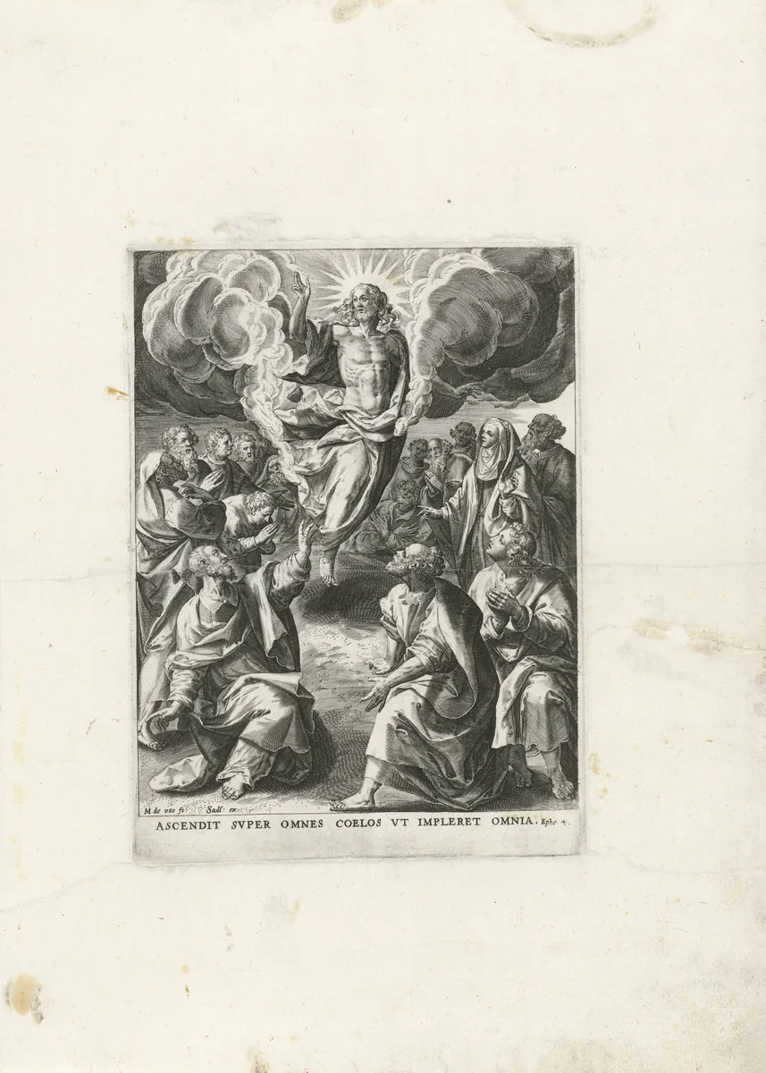 Hemelvaart van Christus by Johann Sadeler, print, 1587-1589