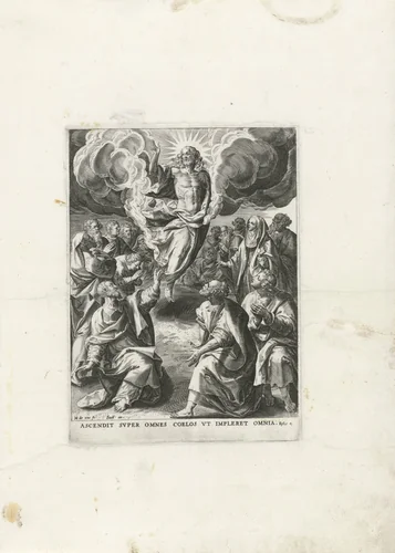 Hemelvaart van Christus by Johann Sadeler, print, 1587-1589