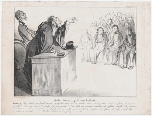 Plate 23: Robert Macaire, Professor of Industry, from 'Caricaturana,' published in Les Robert Macaires by Honoré Daumier, print, 1838